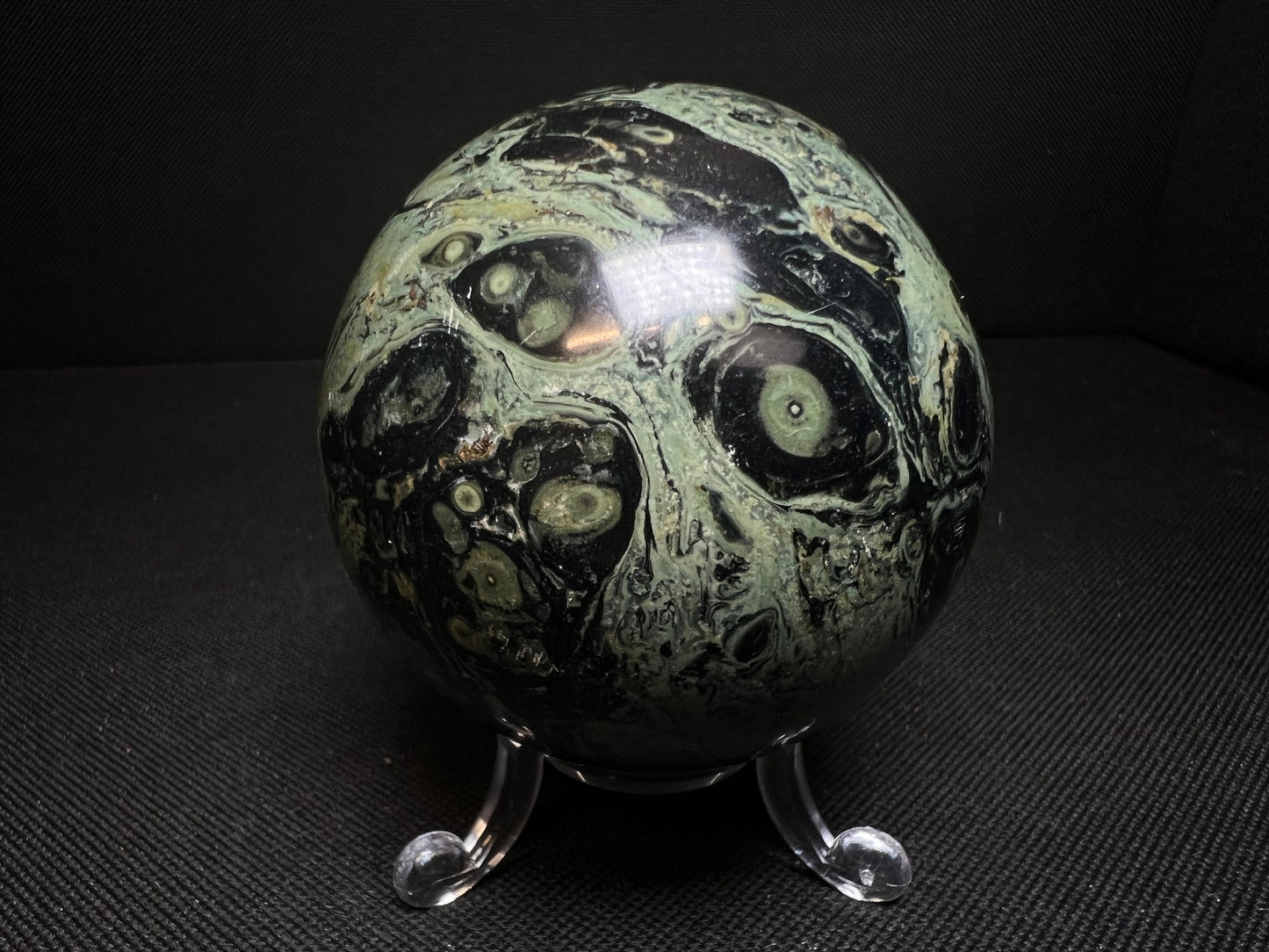 Outstanding Kambaba Jasper Sphere Home Décor Statement Piece (Stand Included)