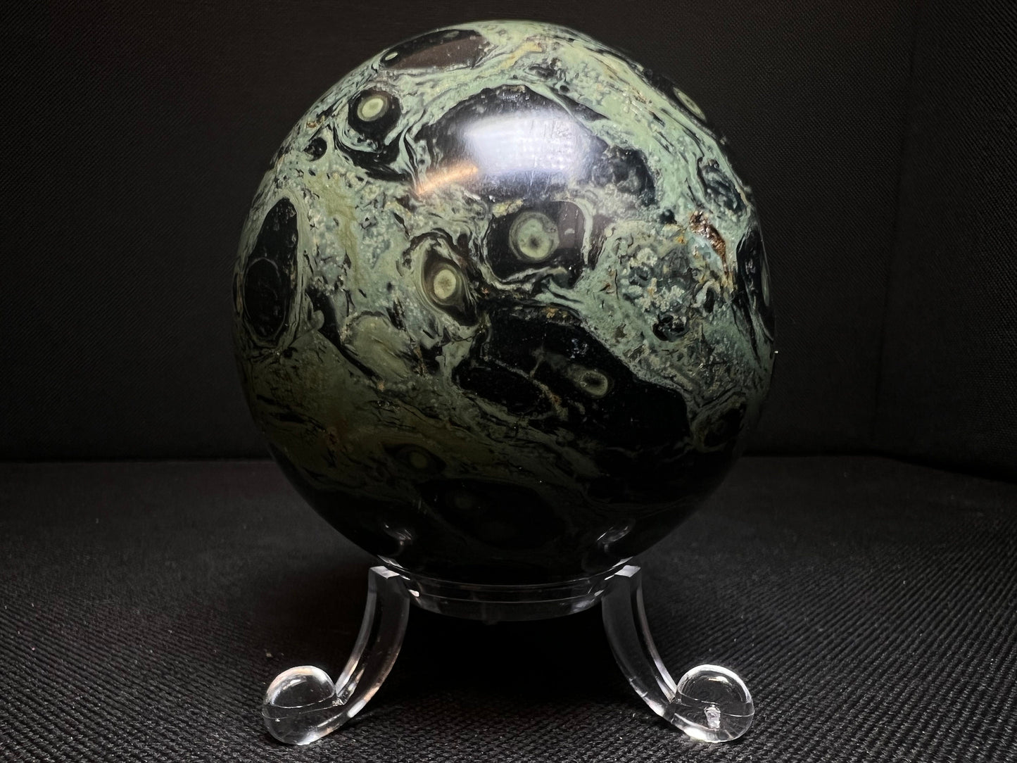 Outstanding Kambaba Jasper Sphere Home Décor Statement Piece (Stand Included)