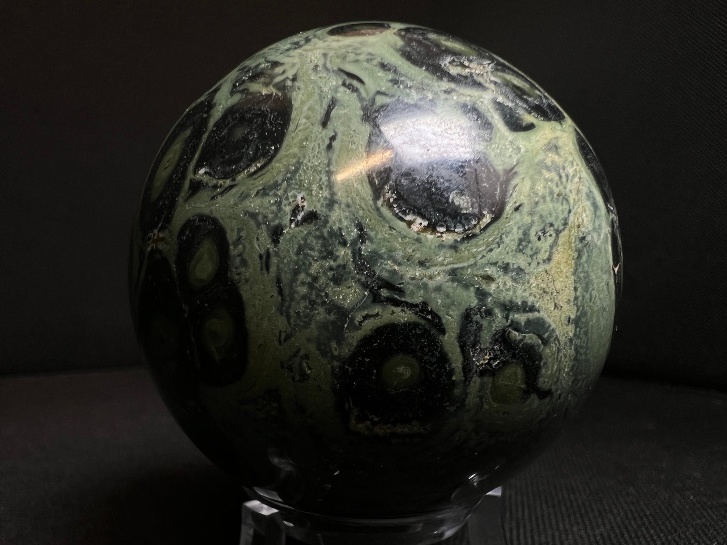 Outstanding Kambaba Jasper Sphere Home Décor Statement Piece (Stand Included)