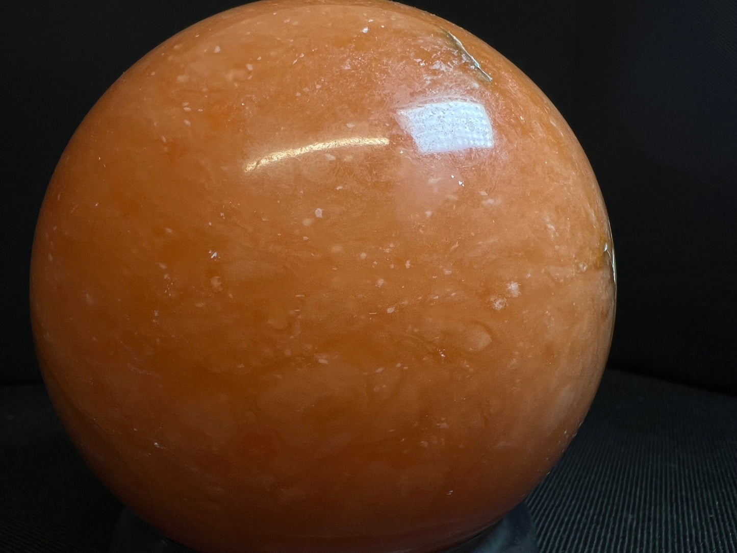 Orange calcite sphere- Home Décor, Statement Piece, Crystal Healing, Gift