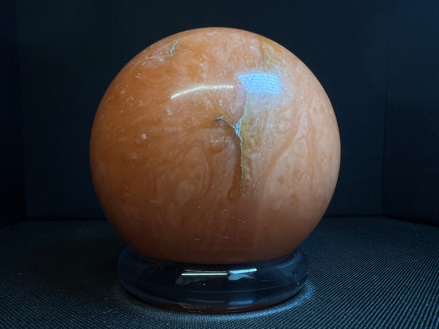 Orange calcite sphere- Home Décor, Statement Piece, Crystal Healing, Gift