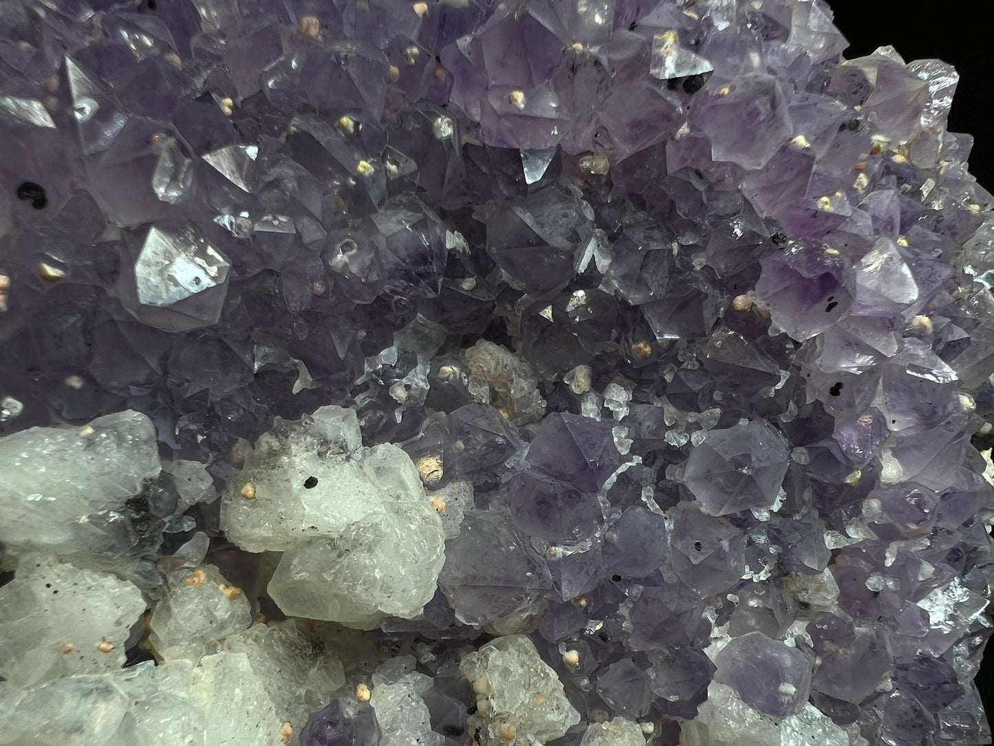 Amethyst Cluster With Calcite And Hematite Inclusions- Statement Piece, Home Decor (Stand Not Included)