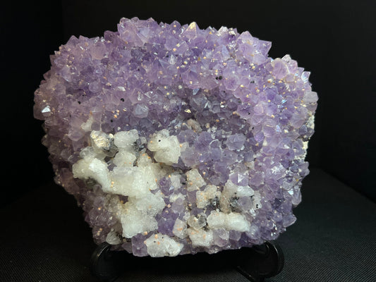 Amethyst Cluster With Calcite And Hematite Inclusions- Statement Piece, Home Decor (Stand Not Included)
