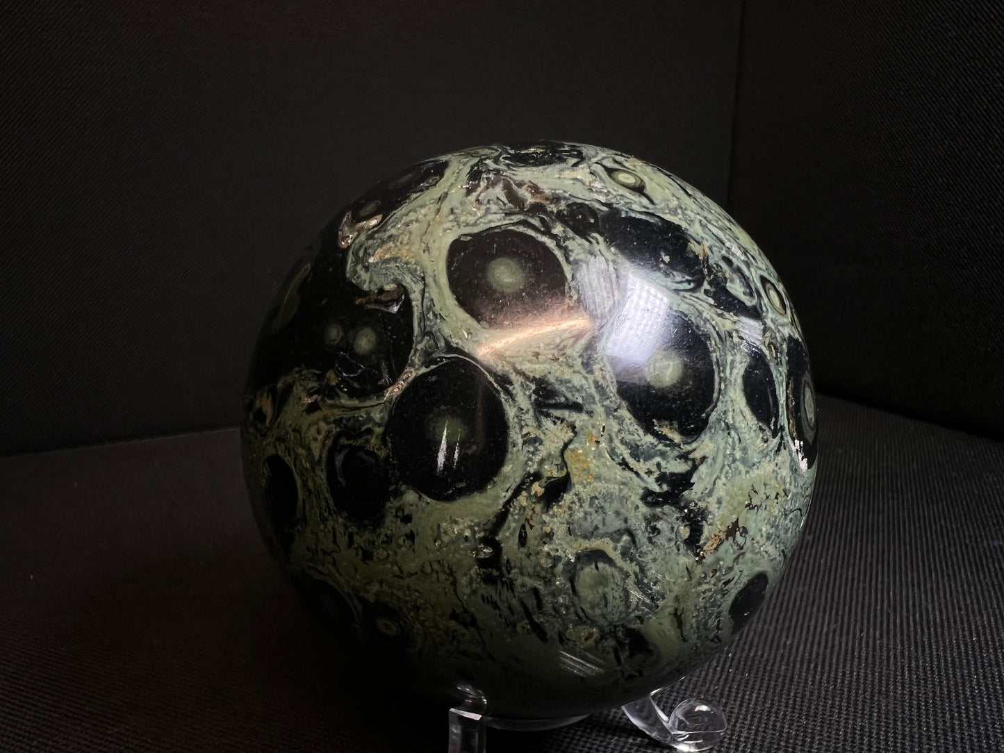 Outstanding Kambaba Jasper Sphere Home Décor Statement Piece (Stand Included)