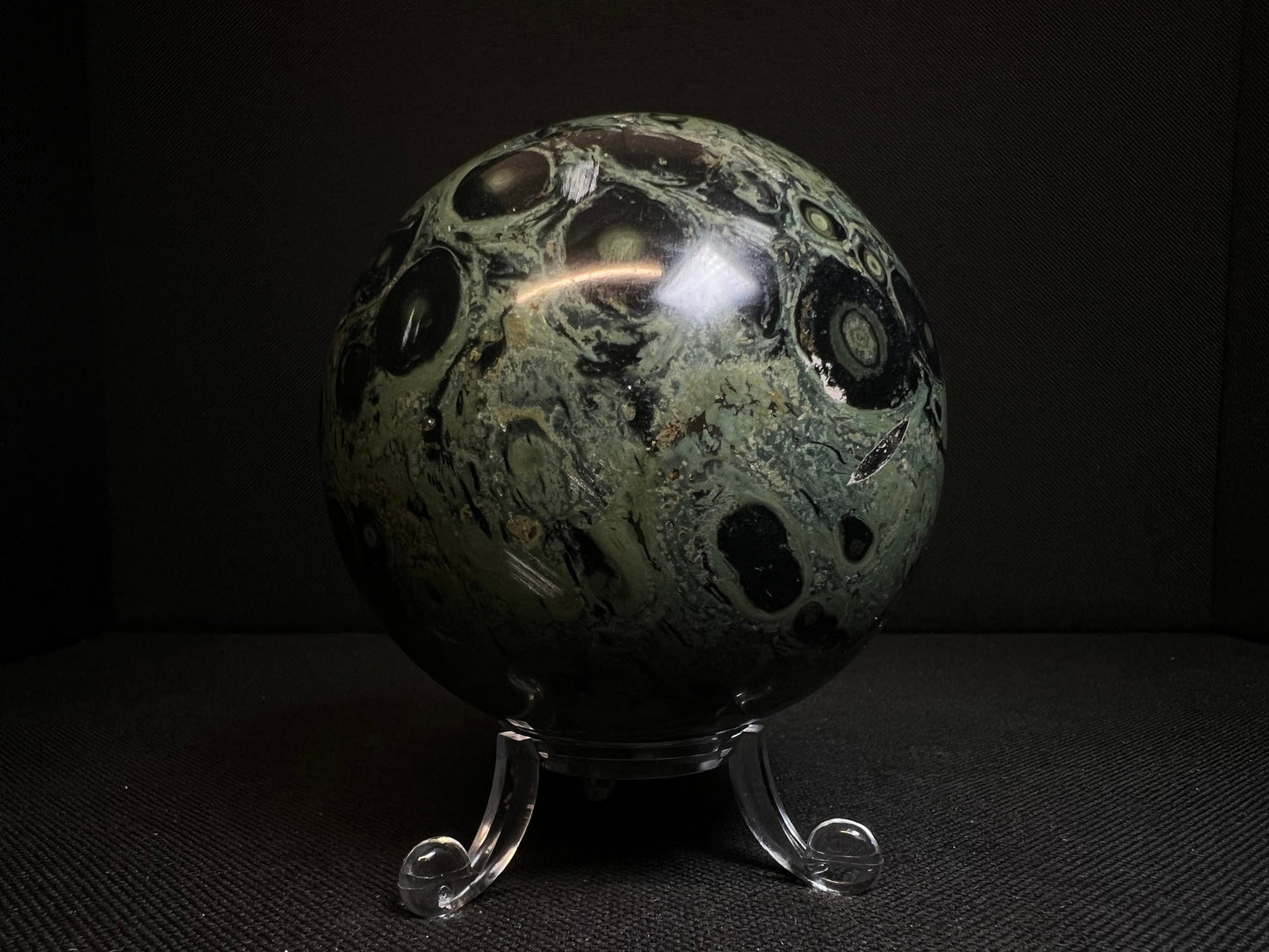 Outstanding Kambaba Jasper Sphere Home Décor Statement Piece (Stand Included)