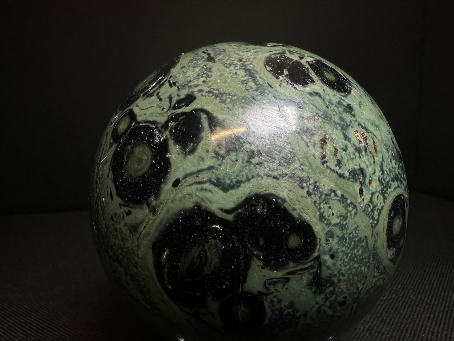 Outstanding Kambaba Jasper Sphere Home Décor Statement Piece (Stand Included)