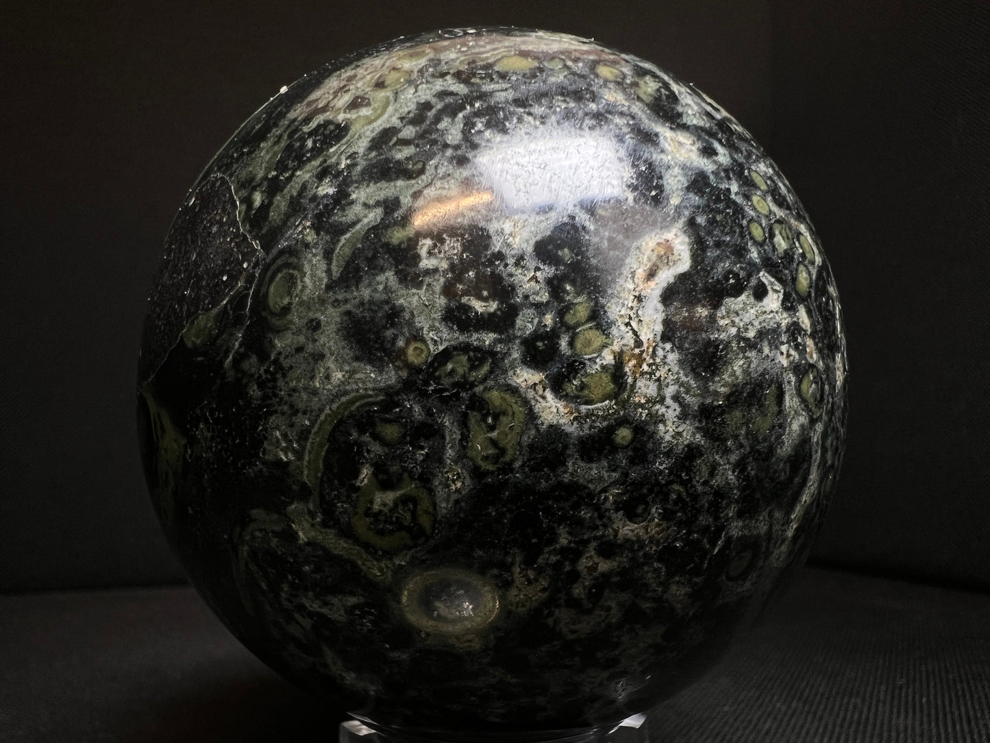 Outstanding Kambaba Jasper Sphere Home Décor Statement Piece (Stand Included)