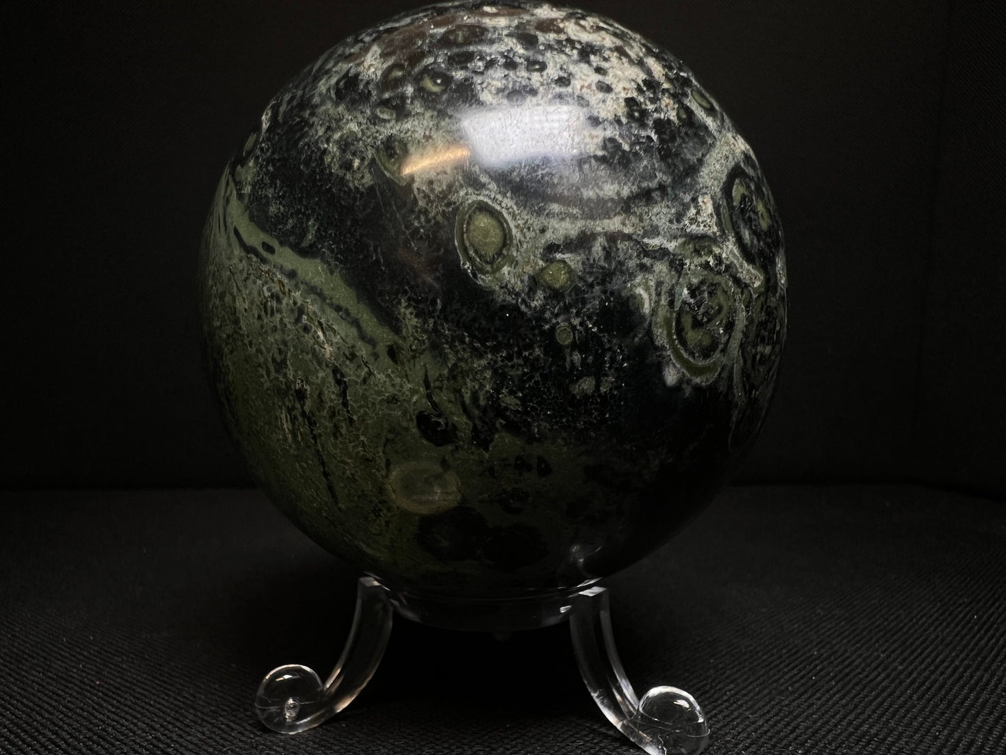 Outstanding Kambaba Jasper Sphere Home Décor Statement Piece (Stand Included)