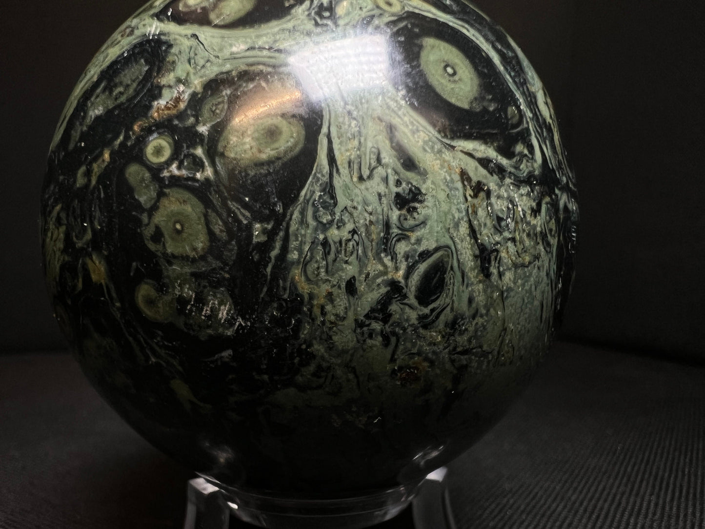 Outstanding Kambaba Jasper Sphere Home Décor Statement Piece (Stand Included)