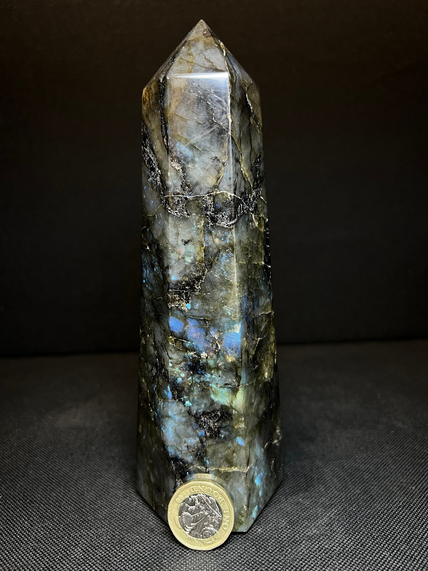 High Quality Polished Labradorite Prism/ Point- Home Decor, Statement Piece