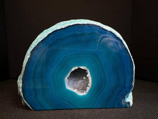 High Grade Polished Blue Agate Geode- Home Decor, Statement Piece