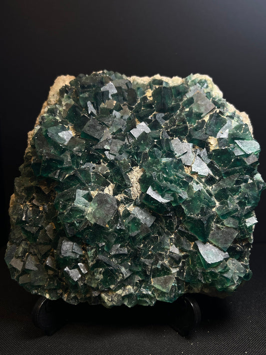 Large Natural Green Fluorite Cluster on Matrix From Madagascar- Statement Piece, Home Décor, Collectors Piece