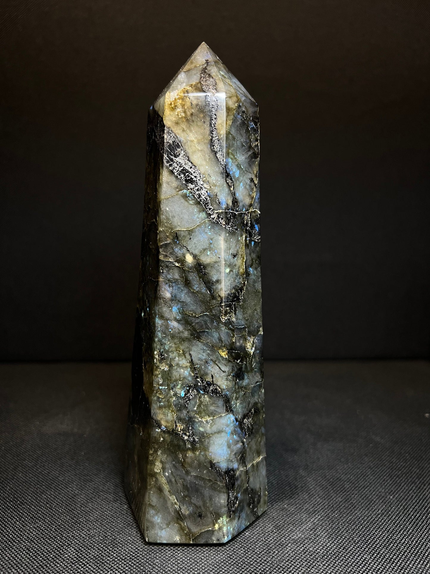 High Quality Polished Labradorite Prism/ Point- Home Decor, Statement Piece