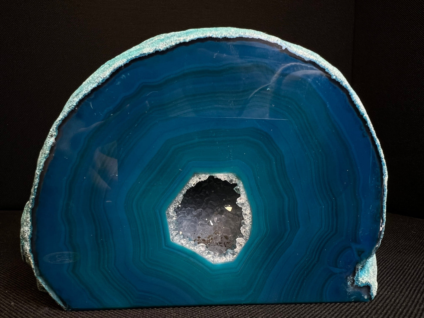 High Grade Polished Blue Agate Geode- Home Decor, Statement Piece