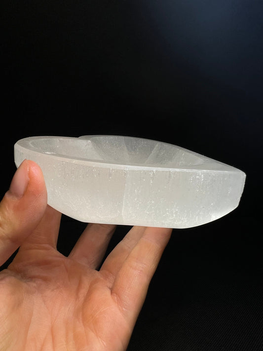 Gorgeous High Quality Selenite Heart Charging Bowl From Morocco, Home Decor, Gift