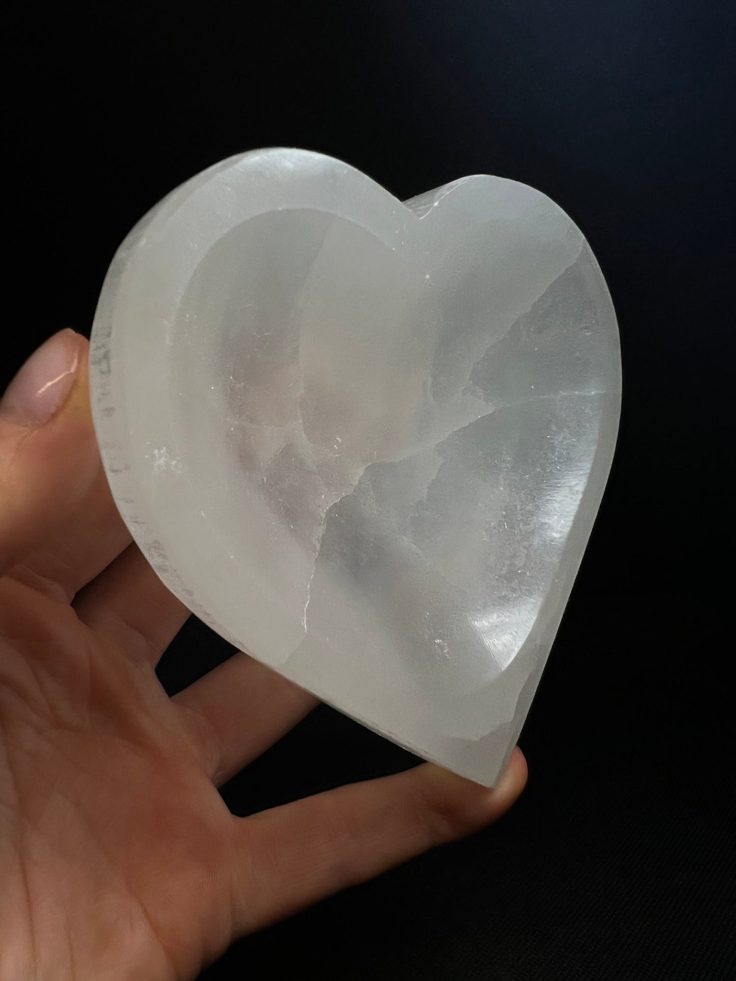 Gorgeous High Quality Selenite Heart Charging Bowl From Morocco, Home Decor, Gift