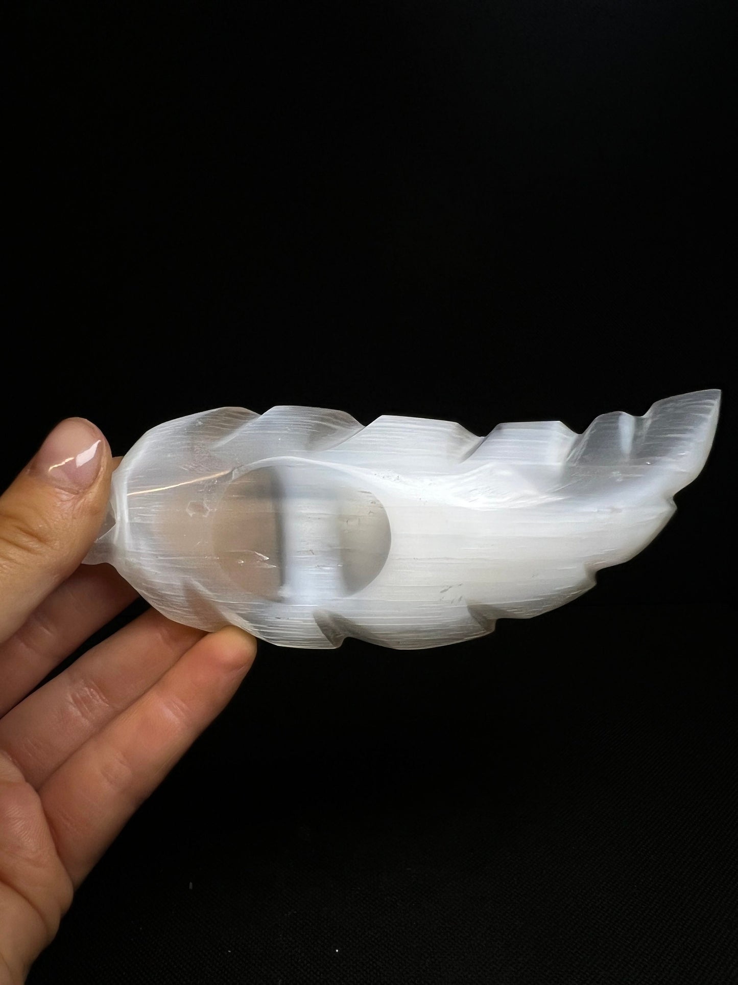 High Quality Selenite Feather Carving - Home Decor , Gift, Charging Crystal