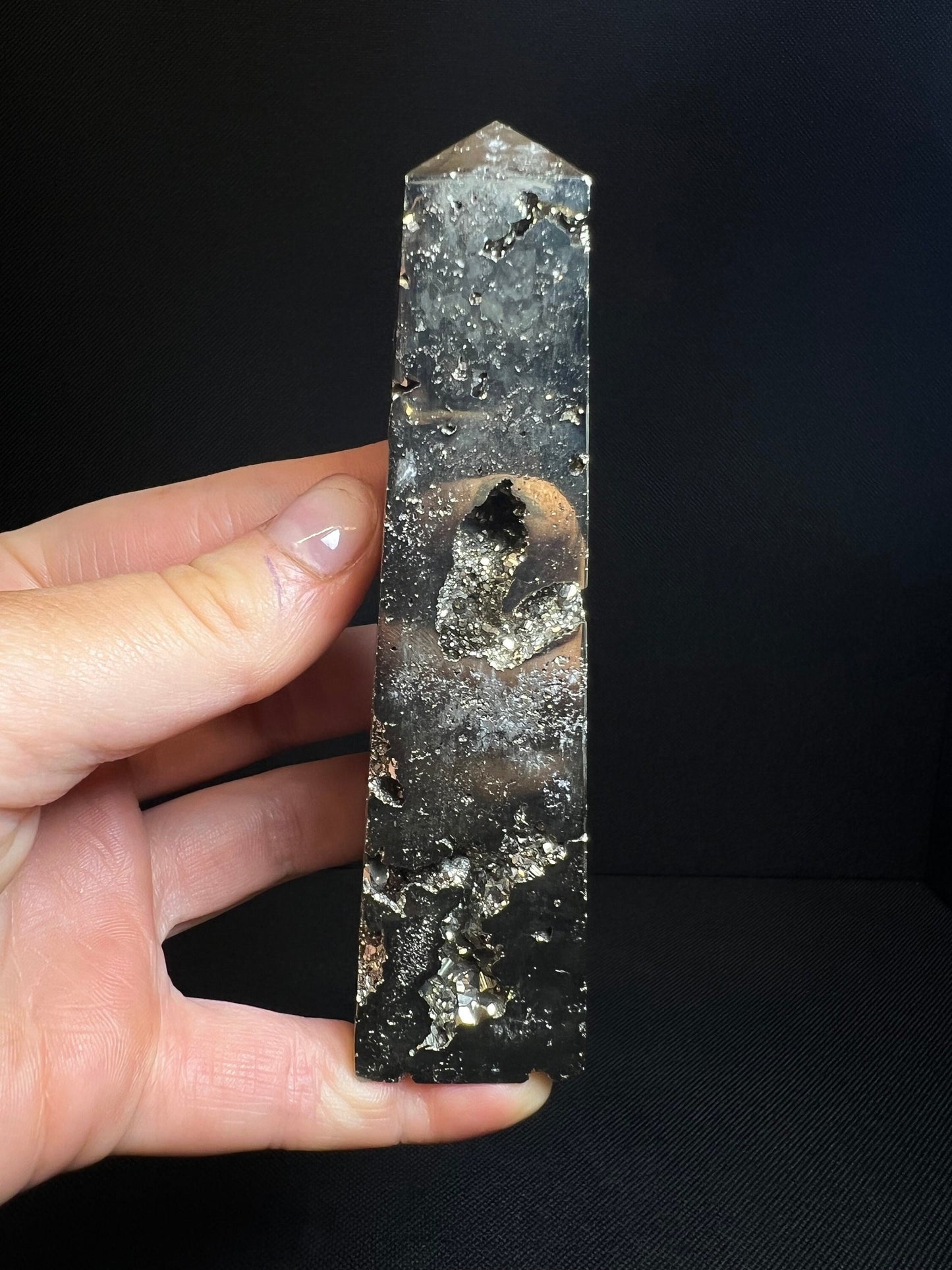 Pyrite Tower/ Prism From Peru- Home Decor, Statement Piece, Crystal