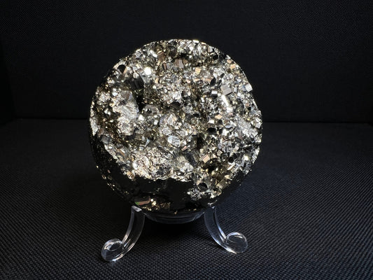 Pyrite Sphere From Peru (Stand Included) - Home Decor, Statement Piece, Crystal