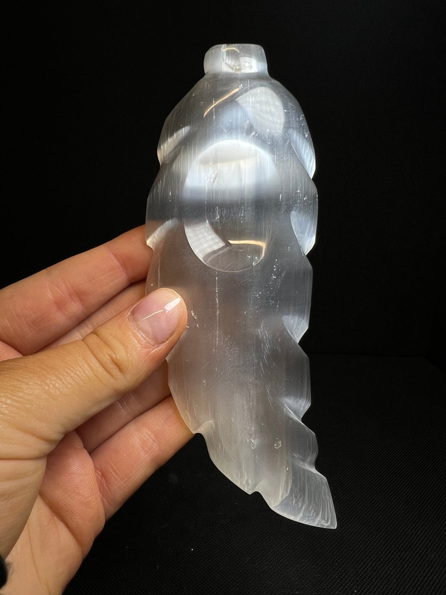 High Quality Selenite Feather Carving - Home Decor , Gift, Charging Crystal