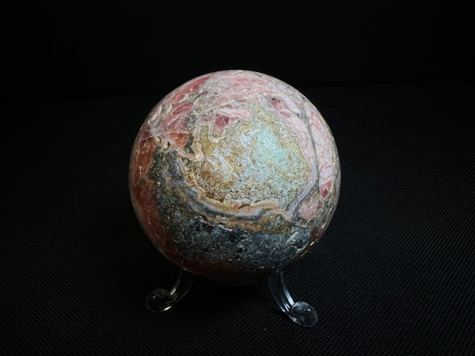 Stunning Rhodochrosite Sphere (Stand Included)- Home Decor, Statement Piece