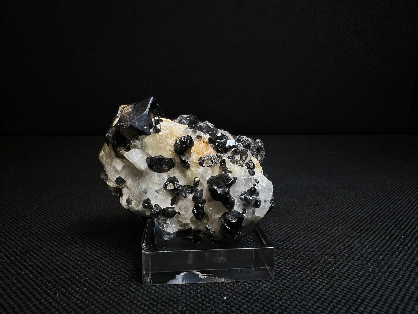 Blue Spinel On Calcite From Antanimora Sud, Androy, Madagascar- Stand Included, Statement Piece, Home Decor, Crystal