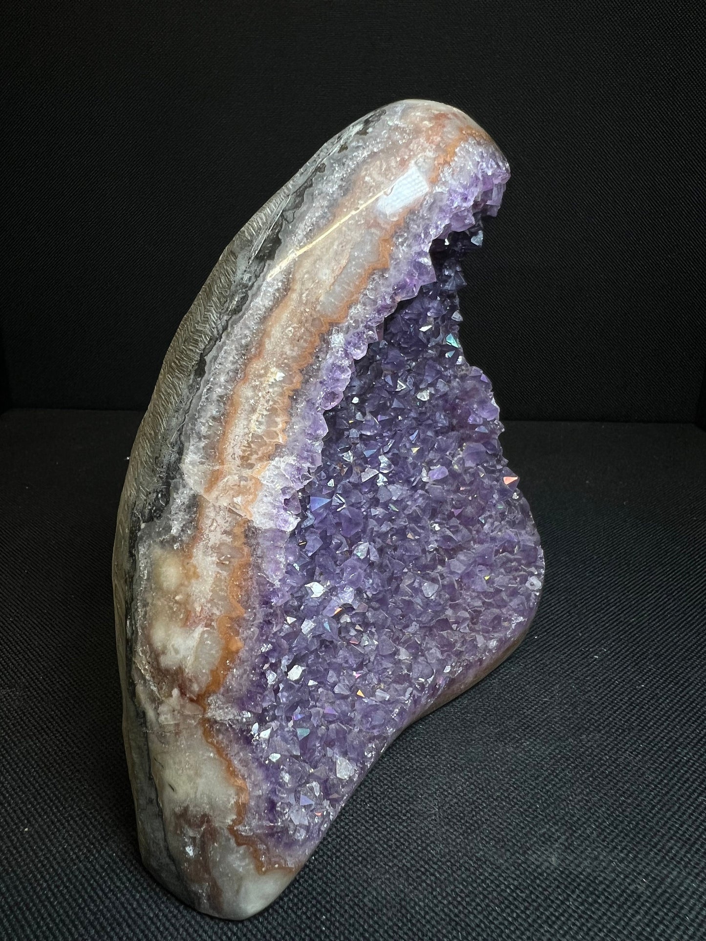 Amethyst Freeform With Titanium Inclusions, Collectors Piece, Statement Piece, Home décor, Perfect Gift