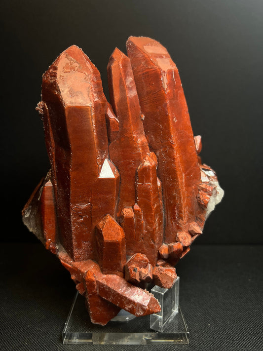Red Hematoid Quartz Cluster From Morocco- Home Decor, Statement Piece (Stand Included)
