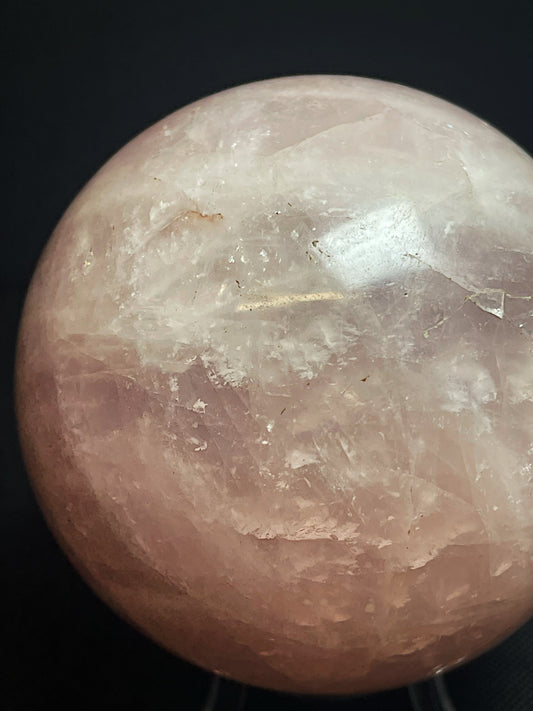 Outstanding Natural Rose Quartz Sphere Home Décor Statement Piece (Stand Included)