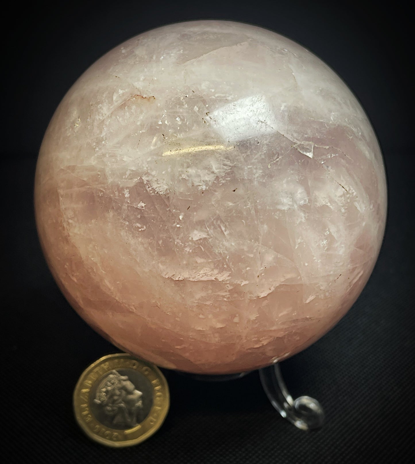 Outstanding Natural Rose Quartz Sphere Home Décor Statement Piece (Stand Included)