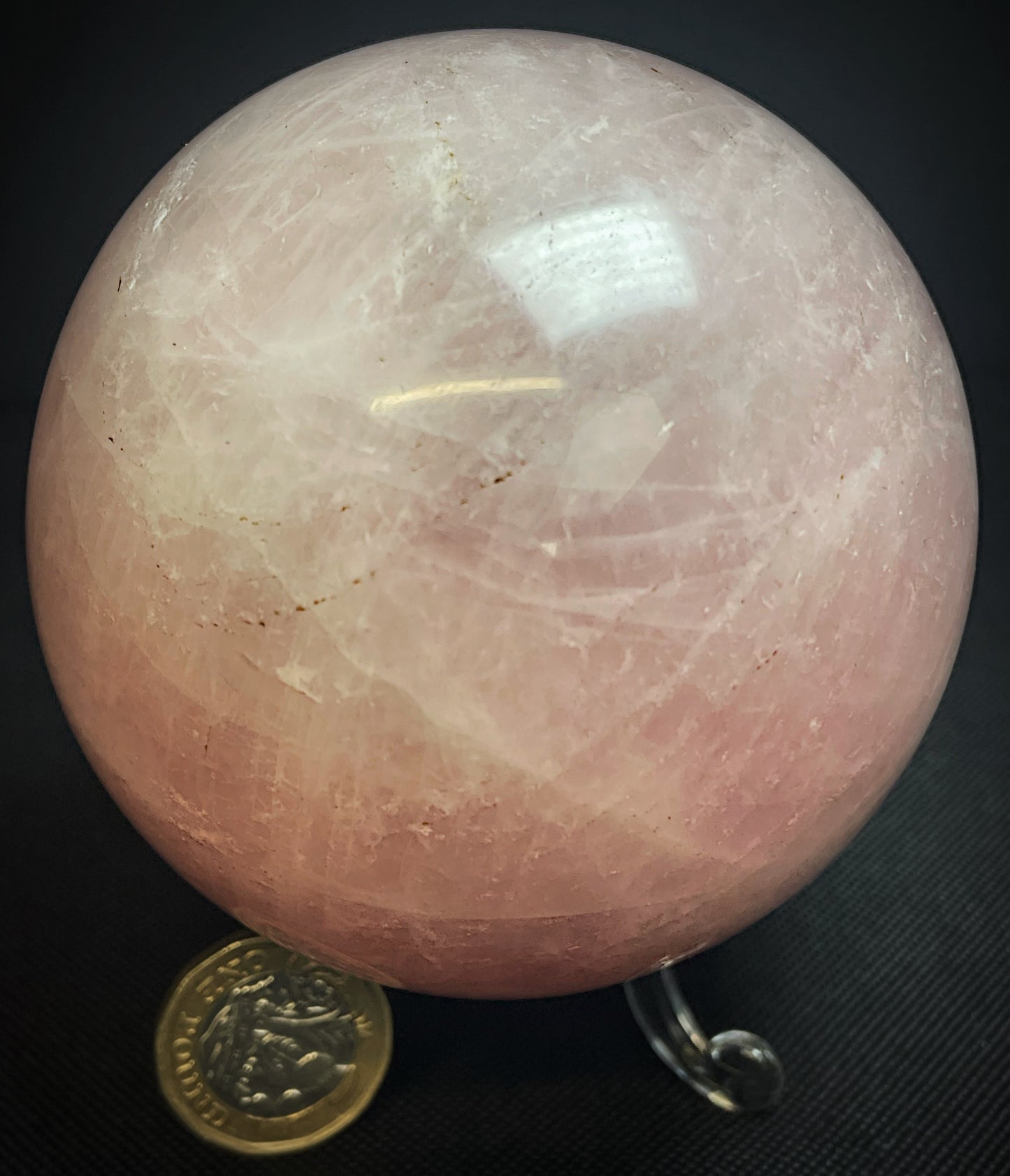 Outstanding Natural Rose Quartz Sphere Home Décor Statement Piece (Stand Included)