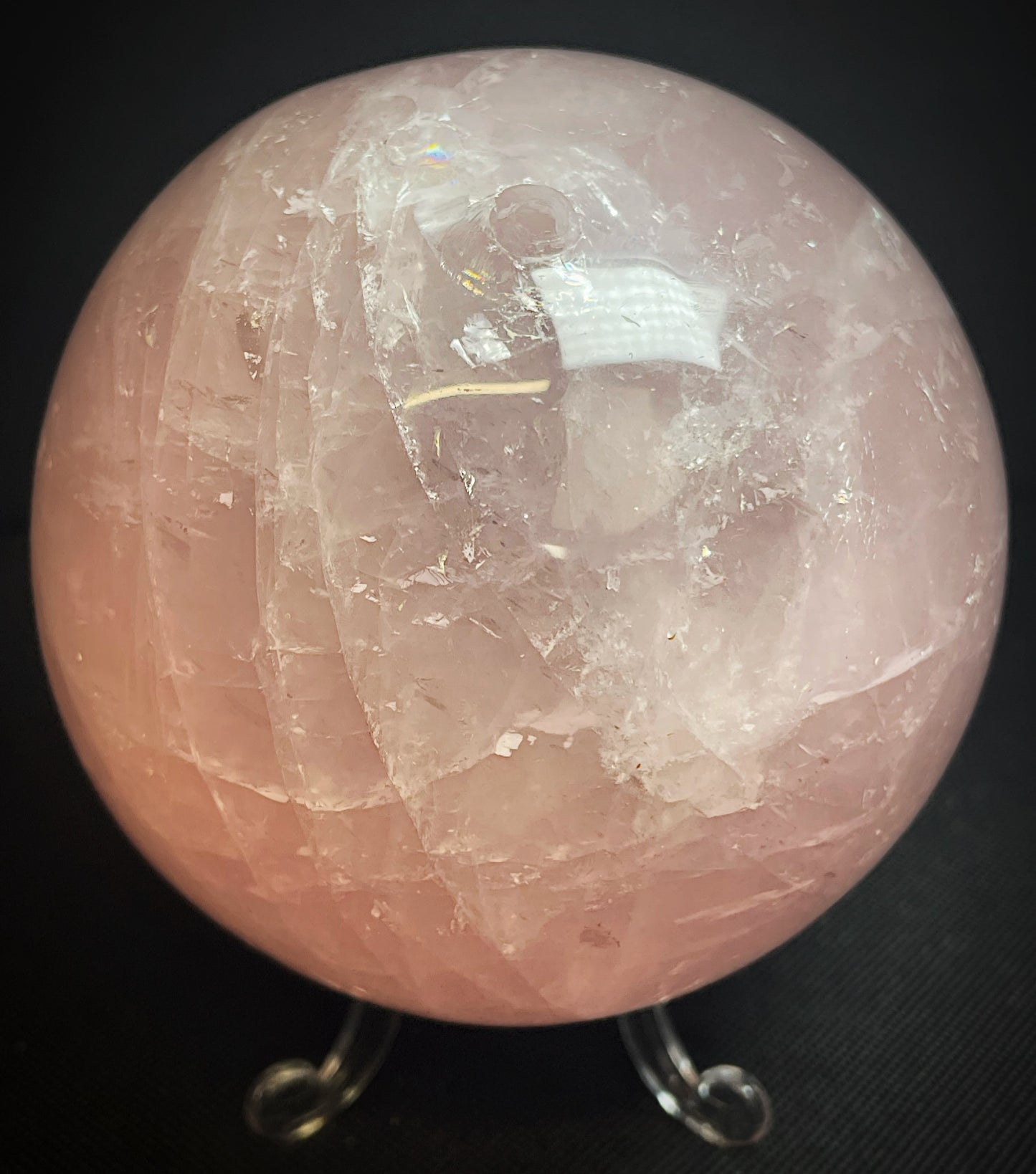 Outstanding Natural Rose Quartz Sphere Home Décor Statement Piece (Stand Included)