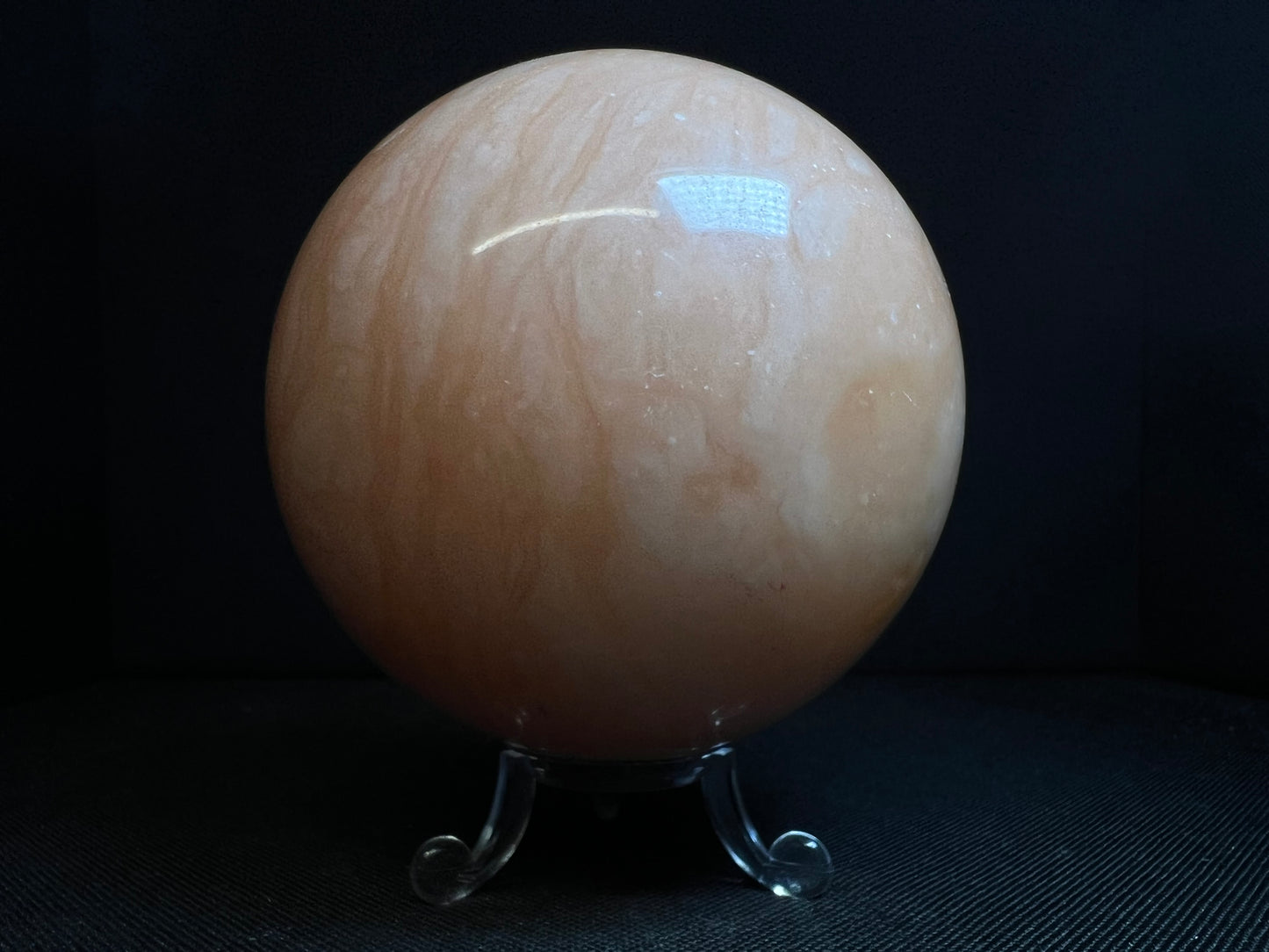 Orange calcite sphere- Home Décor, Statement Piece, Crystal Healing, Gift (Stand Included)