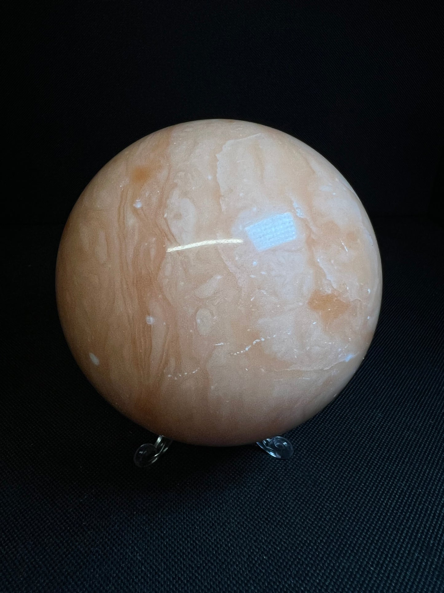 Orange calcite sphere- Home Décor, Statement Piece, Crystal Healing, Gift (Stand Included)